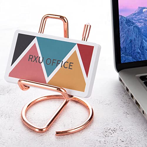 Business Card Holder For Desk,Cute Metal Rose Gold Desktop Business Card Holder Display For Men & Women #TOP2