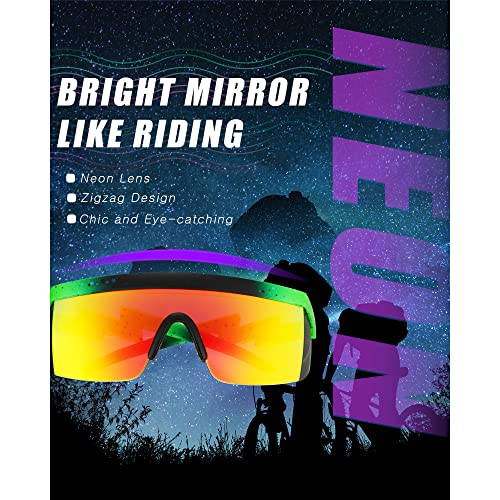 Image of Frienda 3 Pairs 80s Retro Sunglasses Semi Rimless Zigzag