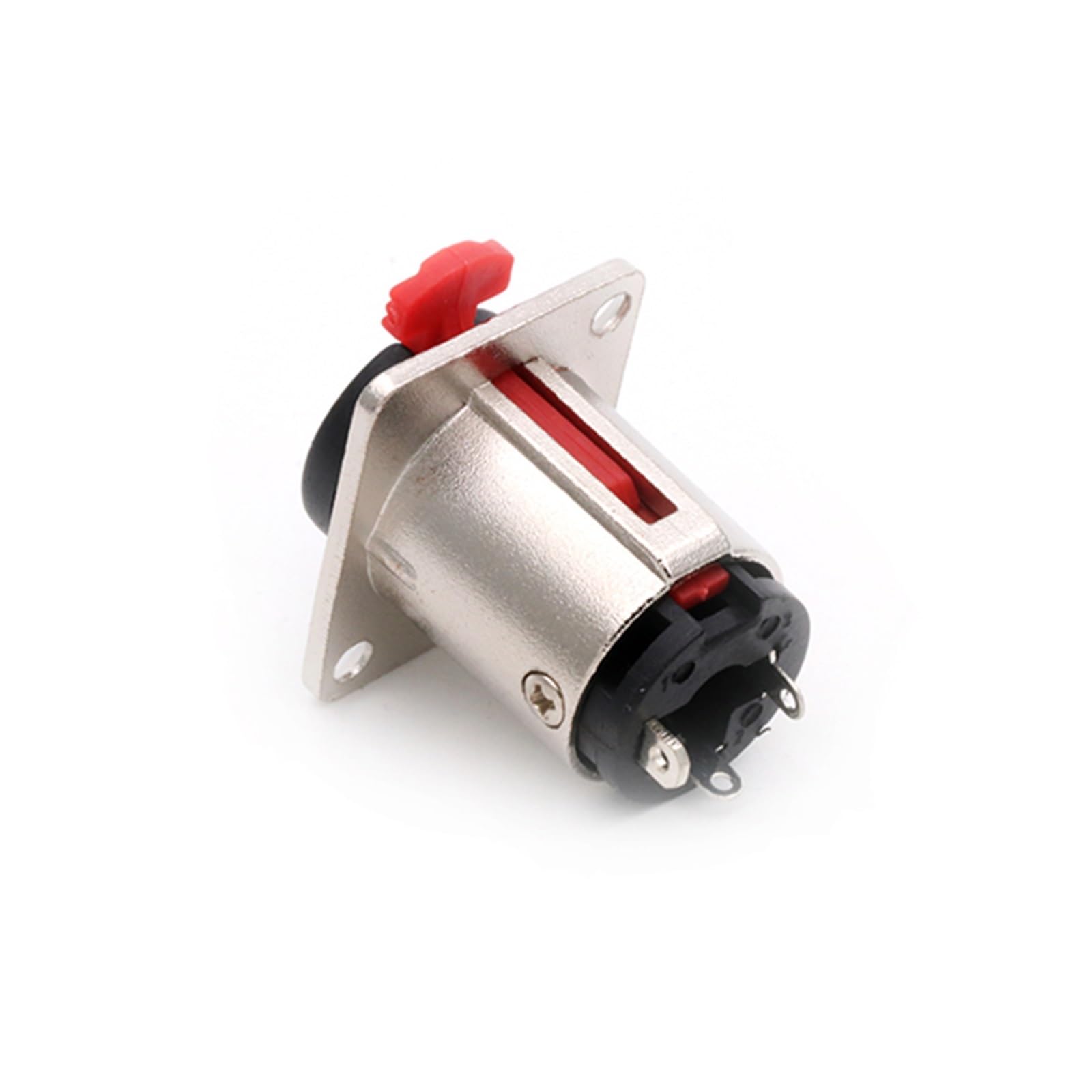 4 szt./partia 6,35 mm Jack 1/4 cala Stereo TRS żeńskie gniazdo jack 2-otworowe mocowanie panelowe mikrofon audio mikrofon mikrofon zacisk kabla mikrofonowego obudowa (czarny x 4)