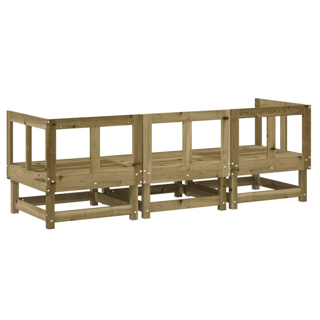 Juego de salón de jardín de 3 piezas de madera de pino