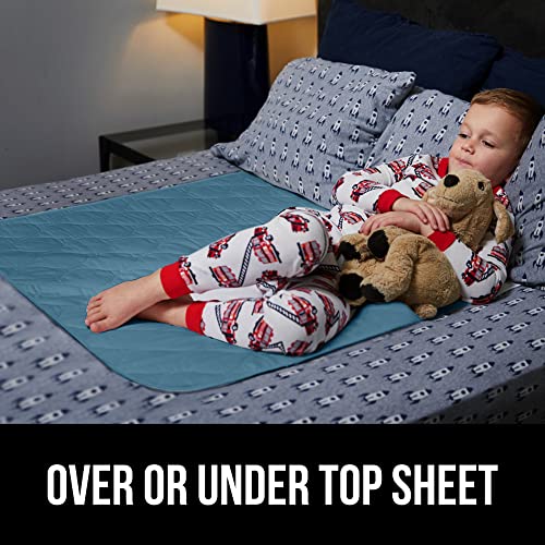 Gorilla Grip Washable And Reusable Underpads, Absorbent Leak Proof Bed Incontinence Pads, 34X36 2 Pack, Slip Resistant Bedwetting Pad Protector Absorbs Up To 8 Cups For Bedwetting, Adults, Kids, Blue #TOP7