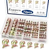 Eoppen 72Pcs Spring Hose Clamps Fuel Line Silicone Vacuum Hose Low Pressure Air Clamps & Sleeving Automotive...