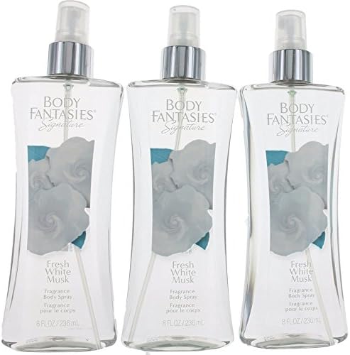 Fresh White Musk by Body Fantasies 3 Pack 8oz Fragrance Body Spray women