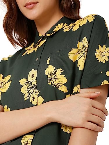 Image of VERO MODA Women's Polyester Regular Fit Collar Neck Shirt
