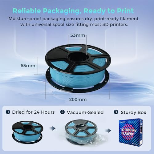 Image of FLASHFORGE Rapid PLA Filament 1.75mm Ice Blue, 500mm /s High Speed Printing, 3D Printer Filament 1kg Spool, Dimensional Accuracy + /- 0.02mm, Enjoy Exceptional Print Quality