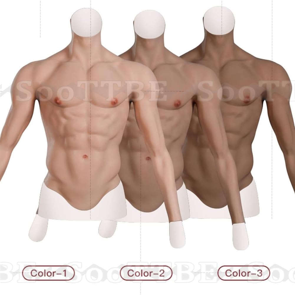 Silikon-Muskel-Brustanzug Unsichtbare Hohe Elastizität Bauchmuskeln Herren Simulation Falsche Brustmuskeln für Cosplay