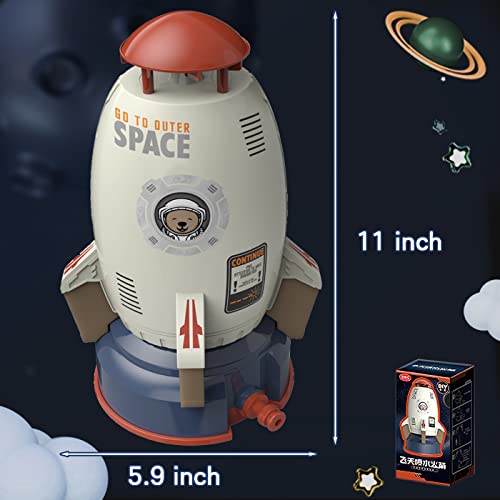 Mostop Outdoor Sprinkler For Kids, Summer Rocket Water Toy Outdoor Sprinklers For Yard Lawns Backyard, 360°Rotating Rocket Launcher Water Spraying Toy Gift For 3 4 5 6 7 8 Year Old Boys Girls #TOP4