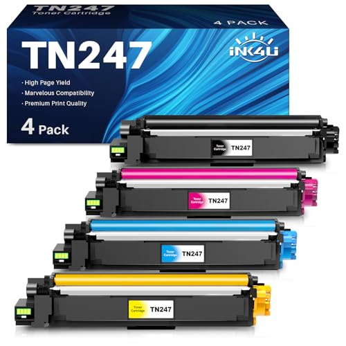 INK4U TN247 Cartucho de Toner Compatible para Brother DCP L3550CDW MFC L3750CDW L3770CDW L3710CW DCP L3510CDW HL L3210CW (4 Toner)