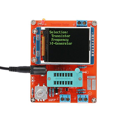 KKmoon Component tester -GM328, KKmoon esr meter Tester Diode Capacitor ESR Voltage Frequency Meter PWM Square Wave Signal Generator transistor tester , Precision ABS (red) - Thumbnail 7