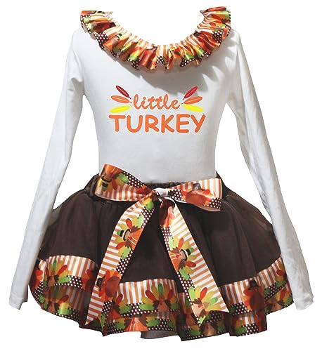 Little Turkey Feathers conjunto de falda con acabados premium para recién nacido a 8 años
