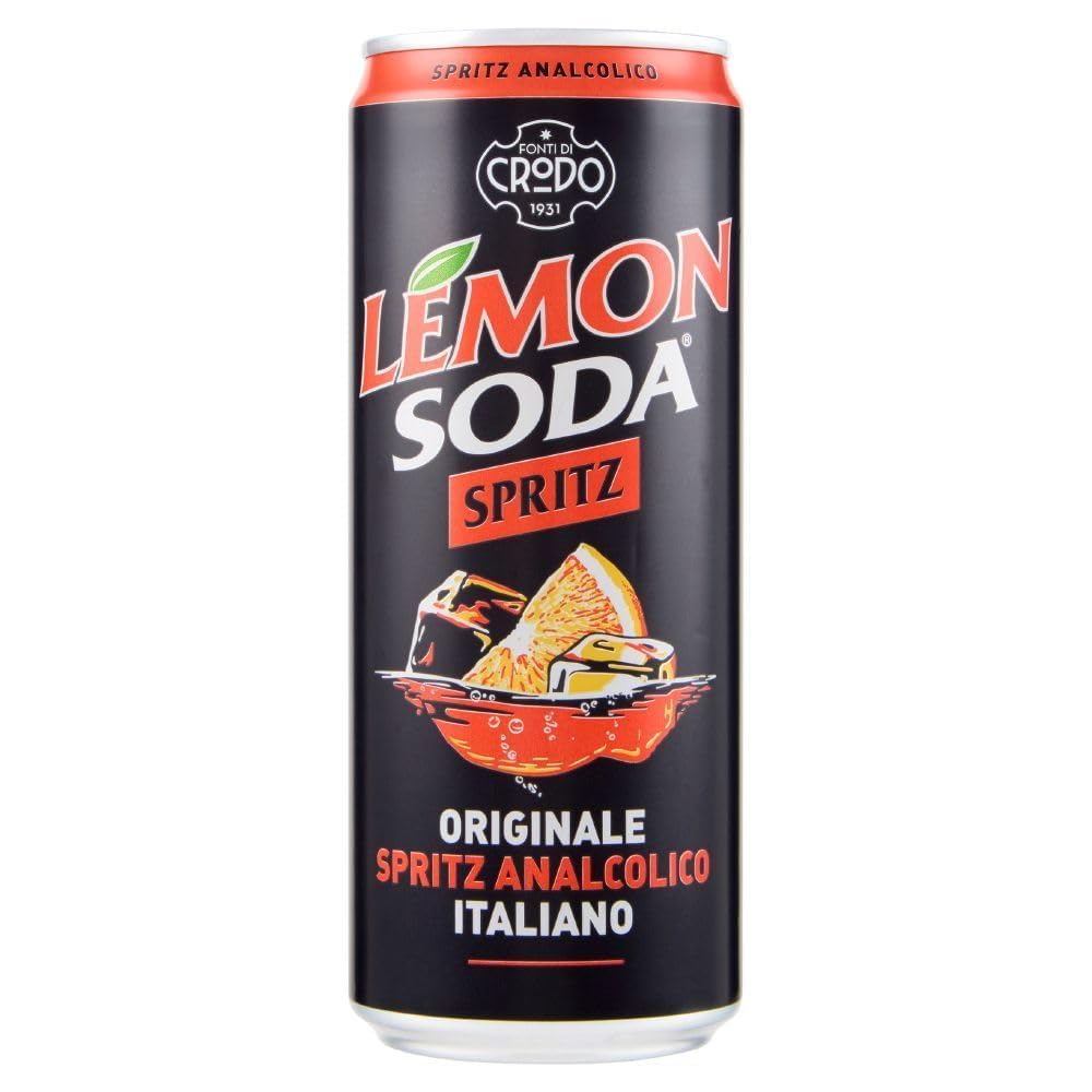 Italian Gourmet Bundle Lemon Soda Spritz 72x33cl + Italian Gourmet Polpa – alkoholfreier italienischer Spritz, Orange-Zitrus Aperitif, Dosengetränk, Party Vorrat