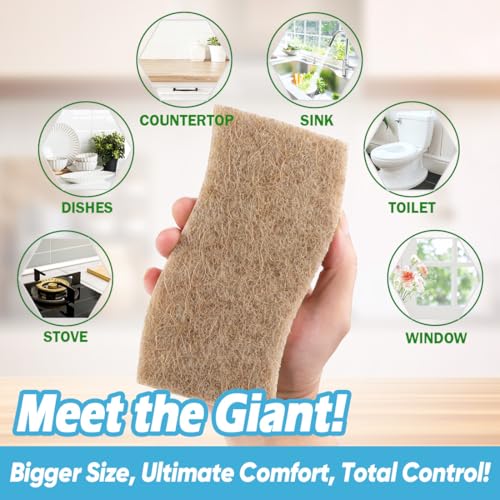 Image of AIDEA XL Scrub Sponges Non-Scratch, 6Count, Large Natural Sponge for Non Stick Cookware, Sponges Kitchen, Cellulose Cleaning Sponge for Dishes, Kitchen, Bathroom, Household