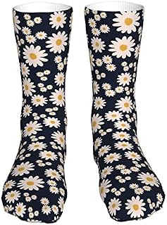 883 Compression Socks Daisy Flower Print Sports Socks Non Slip Calf Socks Breathable Athletic Socks For Jogging Hiking Trekking 40cm