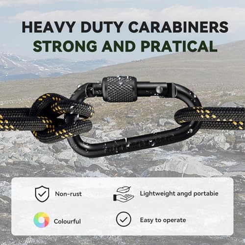 Carabiner Clip, Key Hooks for Keychain Aluminum D Ring Shape Carabiner, 8 Pack - image 7