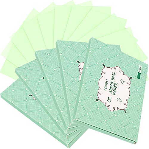 500 Conteggi Carta Assorbente per Olio Fogli di Carta Assorbente per Olio per Entrambi Uomini e Donne, prevenire Punti Neri, Nessun Profumo Sintetico (Green)