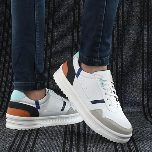 Image of Cruiser Mens Sneakers | Casual Shoes | Cone Heel Lace-Up Sneakers for a Unique Look |Experience Comfort & Style with Soft Cushioned Insole | Trendy Lace-Up Design Sneaker (2565)