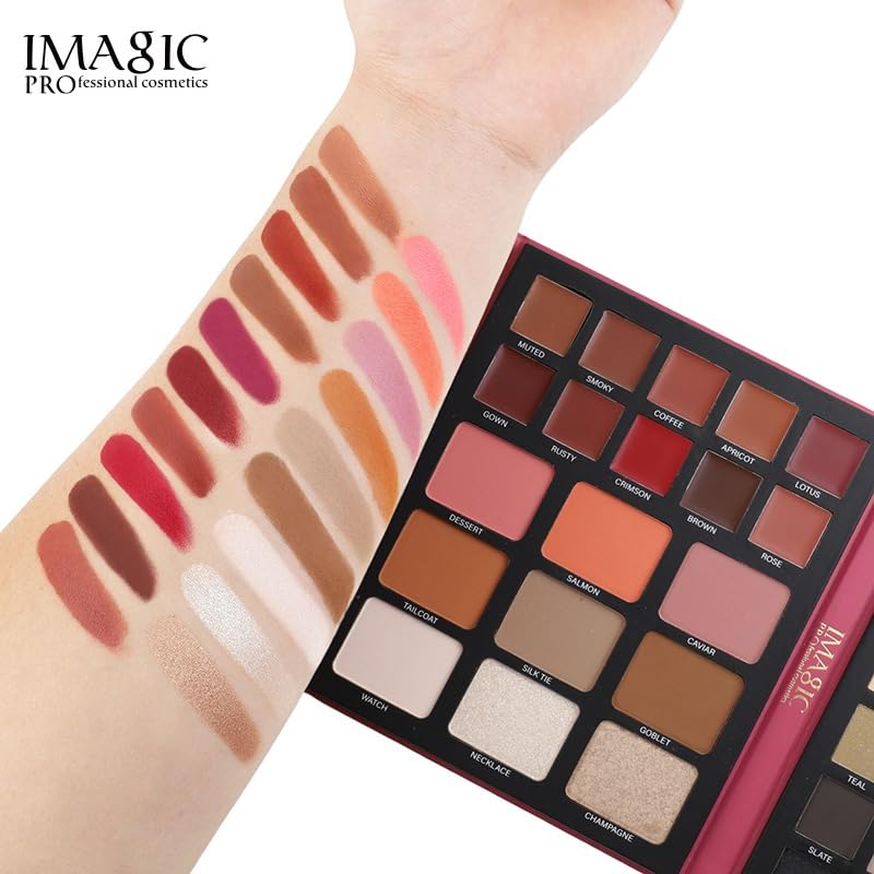 Image of IMAGIC Elegant Makeup Eyeshadow Palette, All In One Set 79 Colors Makeup Kit Matte Shimmer Eye Shadow Highlighters Contour Blush Powder All In One Makeup Palette 99.5g