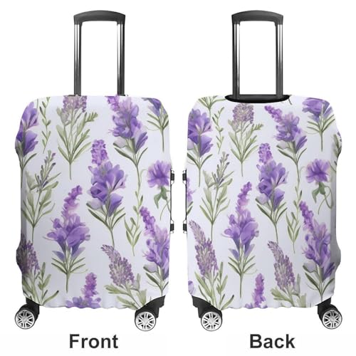 Travel Wheeled Suitcase Sleeve Dustproof Anti-scratch Lavender Flowers Luggage Case Protective Cover For 19-32 Inch Luggage3