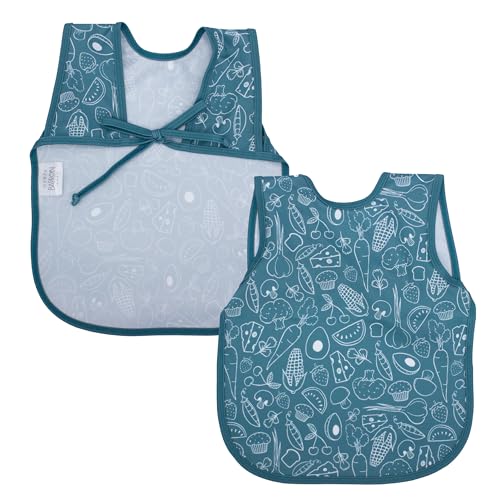 Image of BapronBaby Neutral Foodie Bapron - No Neck Tie Safer Bib for Baby & Toddler - Soft Waterproof Stain Resistant - Machine Washable - Sz Baby/Toddler 6m-3T