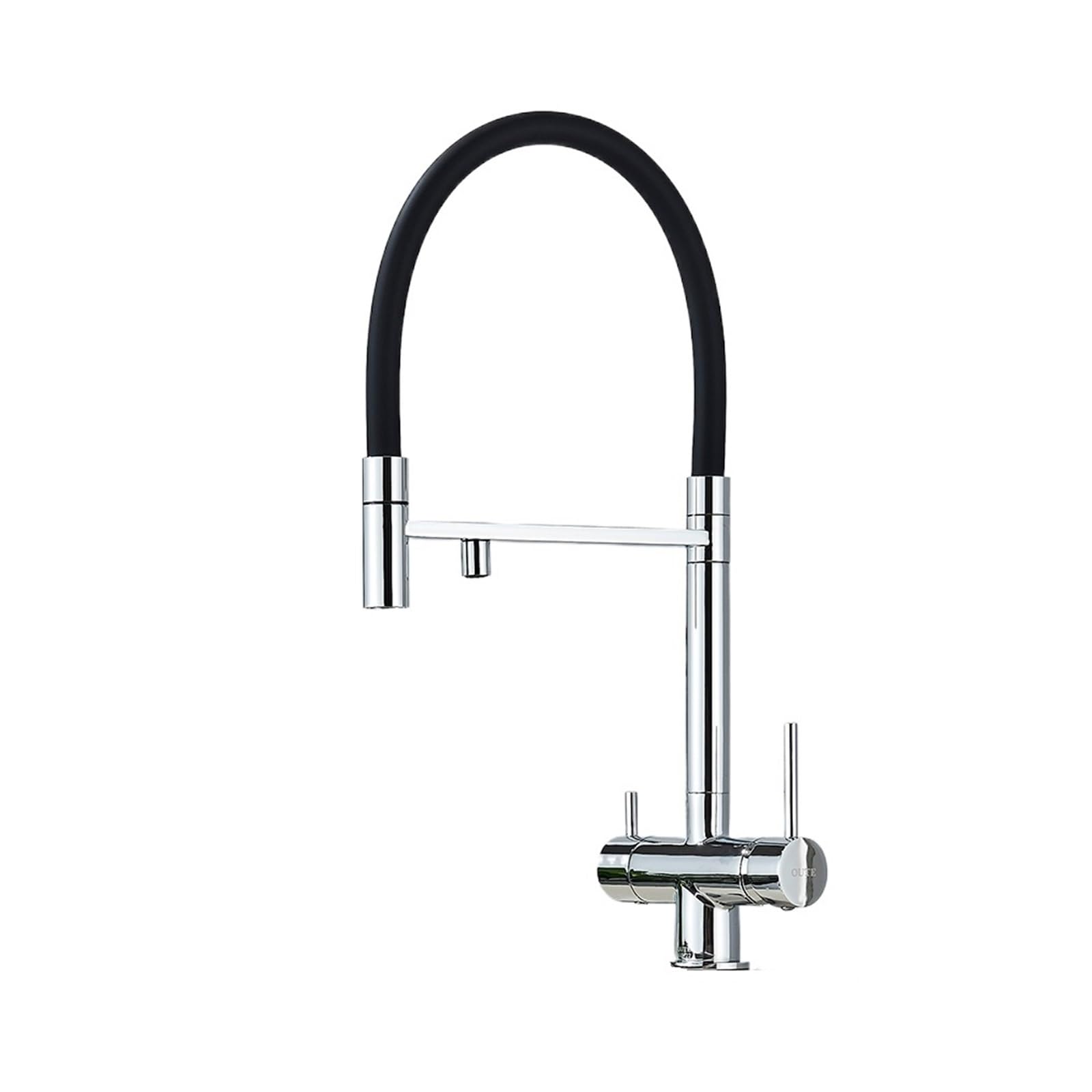 Kitchen Water Filter Faucet Dual Spout Pure Drinking Water Mixer Tap Rotation Water Purification Feature Taps Kitchen Crane(Chrome Polish A)