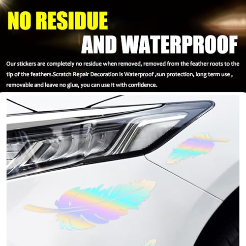 Image of Ouliget Car Stickers Feathers Cover Scratches,Scratch Repair Decoration Vinyl Decals,Car Decoration Mirror Sticker Laptop Wall Decal,Gradient Color