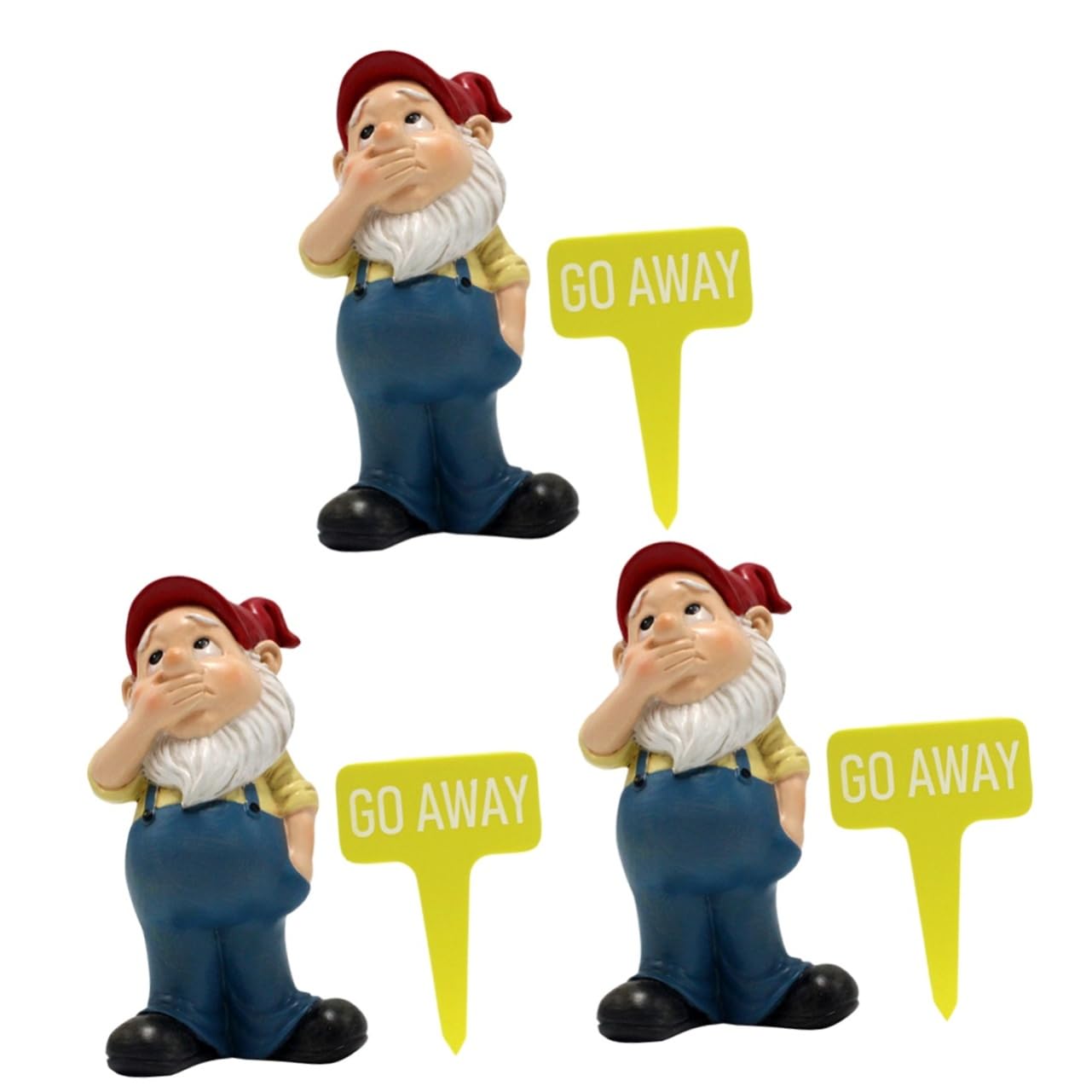 POPETPOP 3 Zestawy Krasnale Ogrodowe Etykieta Ogrodowa Stawka Gnom Z Żywicy Posąg Gnoma Ozdoba Krasnal Ogrodowy Z Etykietą Gnom Na Zewnątrz Dekoracja Uroczy Gnom Z Etykietą Gnom Z Żywicy I