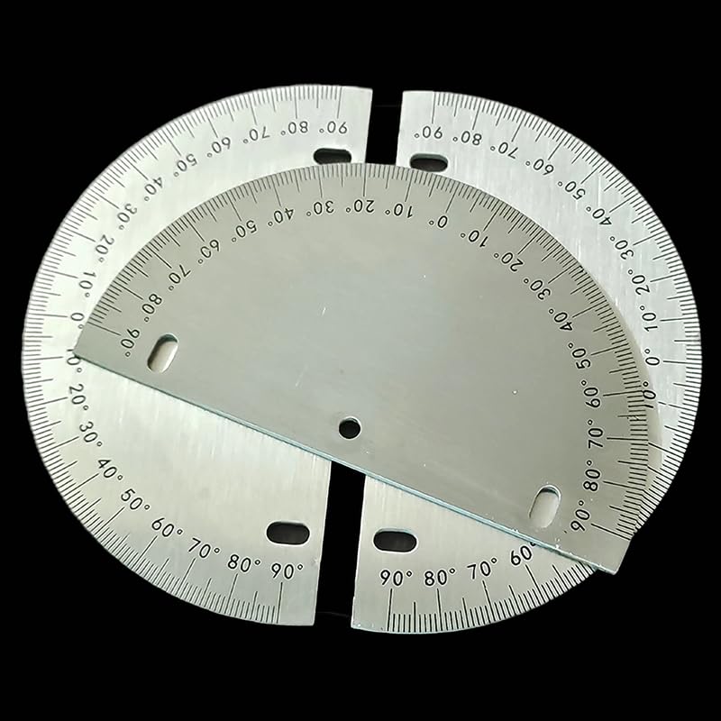 1 Piece Semicircular Dial Stainless Steel Angle Dial 180 Degree Protractor Round Accessories 100MM 200MM Measurement Tools (100X3.5X2MM)