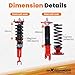 maXpeedingrods Coilovers for Nissan 350Z RWD 2003-2008 (Z33), for Infiniti G35 RWD 2003-2007 (V35), Height Adjustable Coilovers Suspension Kit, Preset Damping Lowering Kit Red