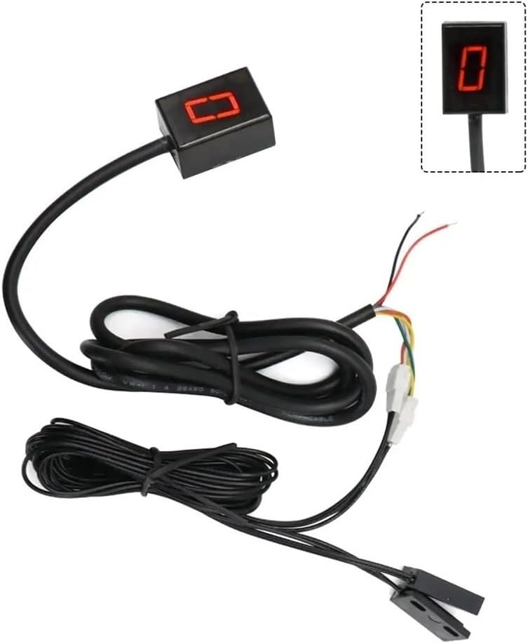 Digital Gear Indicator for 6 Speed Universal Motorcycle Digital Gear Indicator LED Display Shift Lever Magnet Gear Indicator Holder