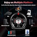 DOYO Racing Wheel - Gaming Steering Wheel for PC, 180 Degree Universal Usb Car Sim Race Steering Wheel with Pedals for PS4, PS3, Xbox Series X|S, Xbox One, Switch - Height & Tilt Adjustable - Image 2