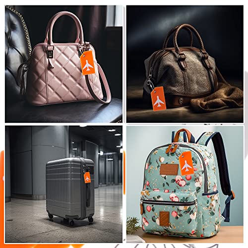 5 Pack Silicone Luggage Tag Baggage Handbag School Bag Suitcase Instrument Tag Label By Gostwo（Orange） #TOP4
