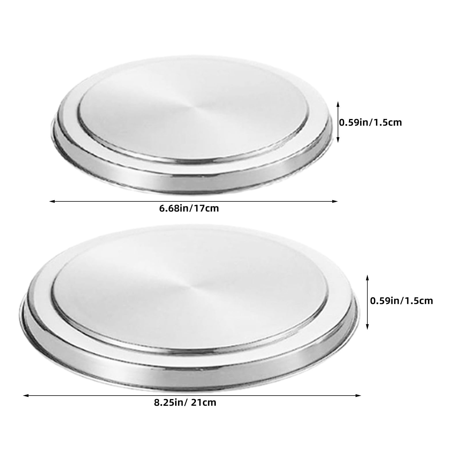 Toddmomy 4 coperture per piano cottura elettrico - Tappi rotondi in acciaio inossidabile per bruciatori - 8,3/6,7 pollici, argento - Protezioni resistenti al calore per elettrodomestici da cucina
