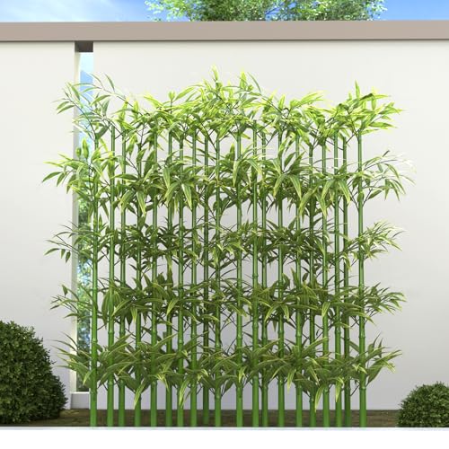 GOOFCXO 5ft Fake Bamboo Plant 10 Pack, Artificial Privacy Plants Indoor Outdoor Faux Bamboo Plant...