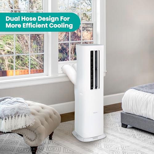 Image of Hisense 8,000 BTU Portable Inverter Air Conditioner with Dehumidifier, Quiet Operation & Dual Hose Design, AC Heater Combo Unit for Room in White