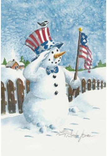 Toland Home Garden 109741 Uncle Snowman Winter Flag 28x40 Inch Double Sided Winter Garden Flag for Outdoor House Flag Yard Decoration