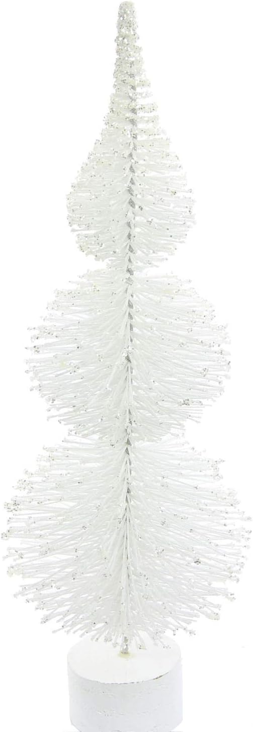 Admired By Nature White Christmas Bottle Brush Tree, 25" Tall