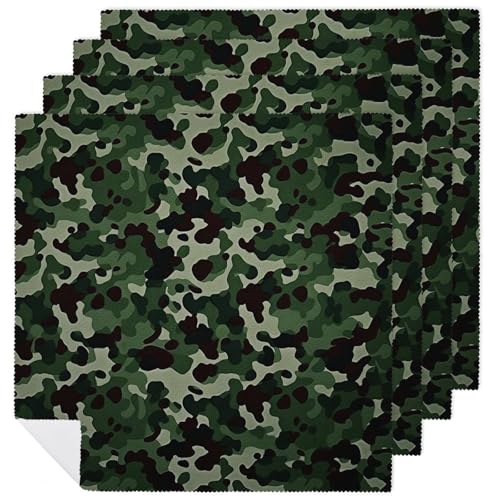 Servilletas de Tela Cuadradas Estilo Camuflaje Verde 4 Piezas miniatura 1