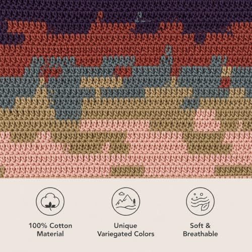 Image of Katech 1OO% Variegated Cotton Yarn for Crocheting-2 Sport Weight Baby Yarns