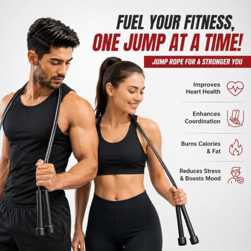 Image of Adjustable Speed Jump Rope for Men, Women & Kids - Tangle-Free PVC Skipping Rope with Non-Slip Handles for Cardio, Fitness, Weight Loss, CrossFit, Boxing & Home Workout - Multy colors