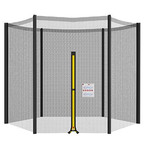 Cliselda Filet Trampoline 305 cm 6 Barres,Filet de Protection pour Trampolines,Résistant aux UV - Noir