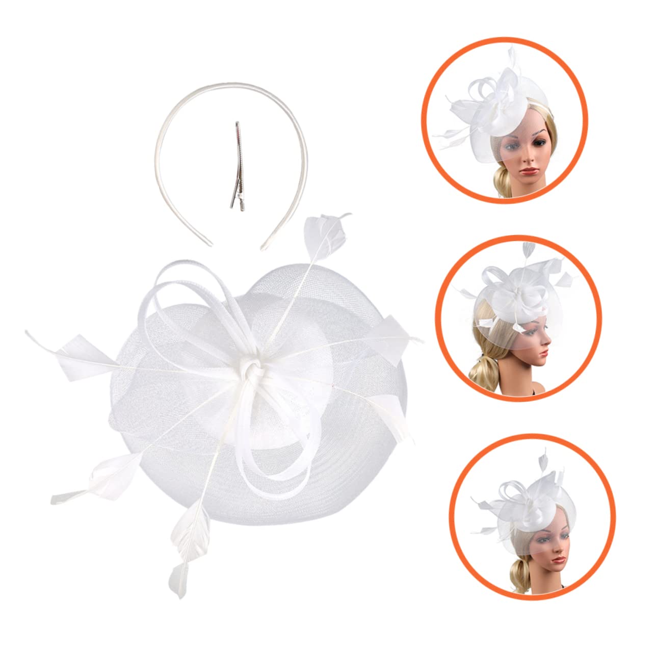 SHERCHPRY Cappello a molletta con The Ritual Cerimonia Cappello da Sposa Sposa Cappelli da Donna per Matrimoni Copricapo Flapper Cappello da Sposa da Donna Copricapo per Banchetti