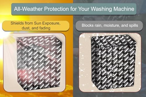 Image of Stylista Washing Machine Cover Compatible for Godrej 8 KG Semi-Automatic Top Loading WSEDGECLS805.0PN2MWNRD, Symmetric Pattern Black