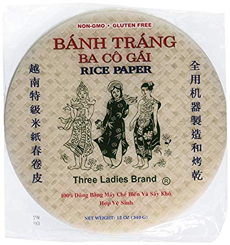 Three Ladies Spring Roll Rice Paper Wrappers (Round 22cm)