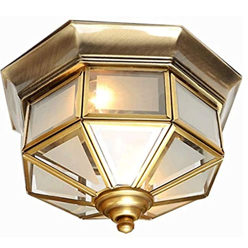 Preisvergleich Produktbild JYDQM Golden Classic Licht Deckenleuchte, Voll Kupfer Lampen-Körper, Mattglas Lampshade, gedämpftes Licht Möbel Dekoration Beleuchtung