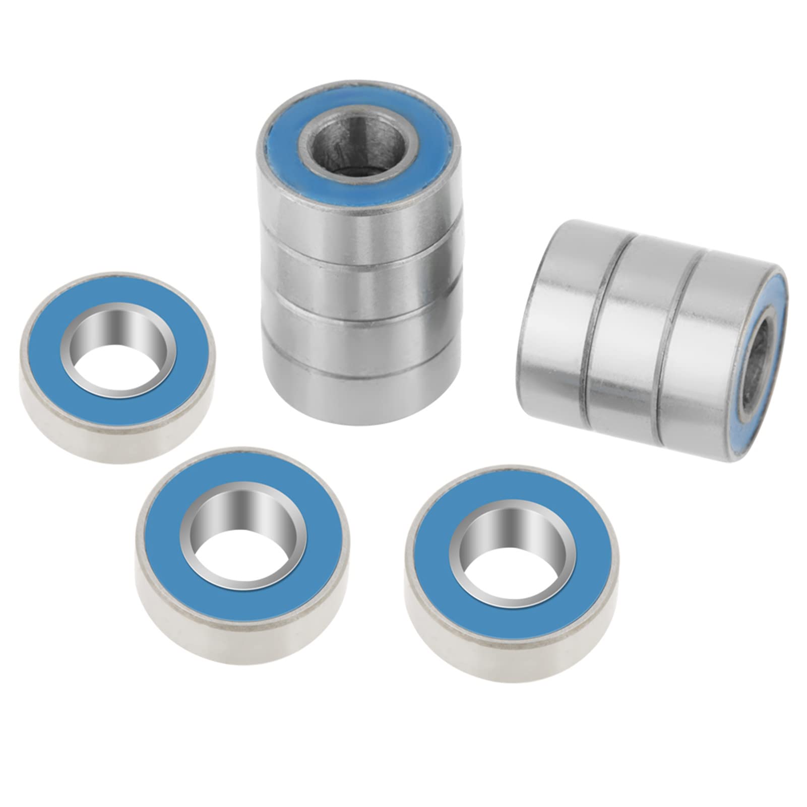 25 sztuk MR115-2RS łożyska kulkowe, 5 x 11 x 4 mm, metalowe łożyska kulkowe, niebieska guma, uszczelnione łożyska kulkowe do silników elektrycznych, deskorolek, sterowców, sterowców, 25 sztuk