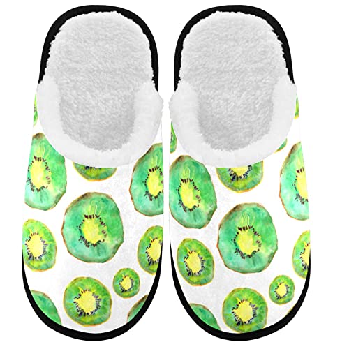 visesunny Kiwi Fruit Watercolor Cozy Fuzzy Mens Womens Memory Foam House Slippers Plush Fleece Indoor Outdoor Slipper