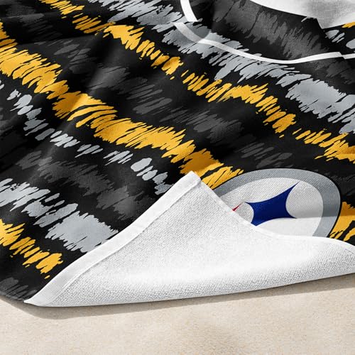 Image of Northwest NFL Pittsburgh Steelers Oversized Microfiber Beach Towel, 60 x 70 Inches - Quick Dry, Sand Resistant, Lightweight, Highly Absorbent, Shibori Design