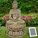 Produktbild Gartenbrunnen Solarbrunnen Brunnen Buddha-Eternity Vogelbad Wasserfall, Gartendeko mit Pumpe, Wasserspiel für Garten Terrasse, Balkon, Sehr Dekorativ, Led-Licht-Gartenleuchte