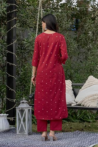 Image of Pistaa's Women's Pure Cotton Bandhani Print Kurta Set with Dupatta