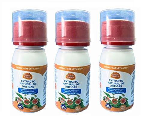 Extracto de Ortiga: fungicida insecticida acaricida ecológico. Pack: 3 envases de 50 ml. Tratamiento válido para 45 litros de Agua.